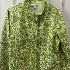 Coldwater Creek Women’s Green Floral jacket- medium